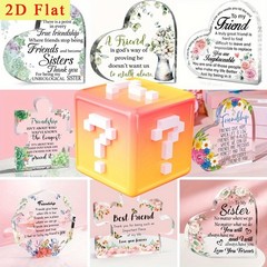 2D flat acrylic irregular shaped ornament, mysterious surprise gift box, gift