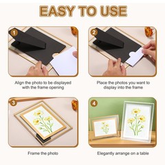 8.9 x 6.9 Inch Glass Photo Frame Vertical or Horizontal Picture Frame Silver