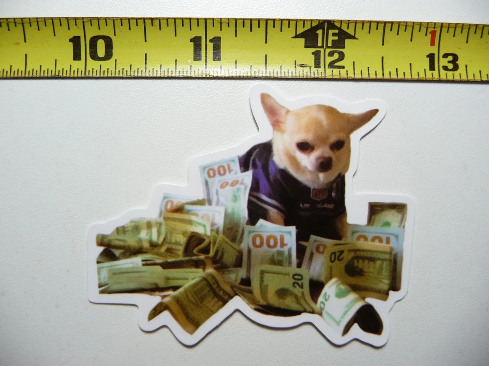 PIMP CHIHUAHUA FUNNY SMALL STICKER DECAL CUT PET DOG PUPPY FUN FUNNY