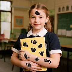 Cute Black Cat Stickers – 2000Pcs Cartoon Decals for Kids, Water Bottles, Laptop