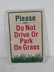 2 Pack Please Do Not Drive Or Park On Grass Aluminum Signs 12 x 8 Inches