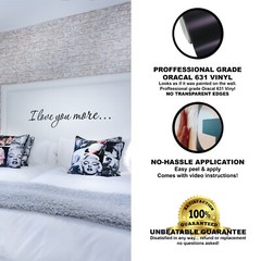 I love you more wall decal love quote sticker for bedroom bathroom 22×5 inches