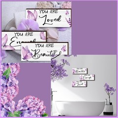 3 Pcs Butterfly Wooden Hanging Wall Art Positive Quotes Butterfly Wall Art Pr…