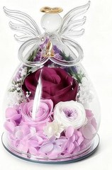 Rose Flower In Glass Gifts For Women Wife Her Valentine Girlfriend Birthday Gift