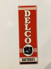 Delco Battery Metal sign 18 X6 Made on 20 Gauge Steel