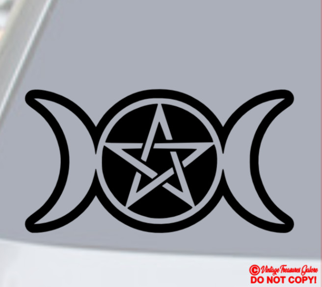 WICCA WICCAN TRIPLE GODDESS Vinyl Decal Car Sticker PAGAN WITCH MAGIC SYMBOL JDM
