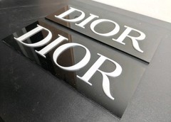 Dior Sign Plaque Art Rare Quality Decor Plastic/Acrylic – 11″ x 4″ in. Set of 2