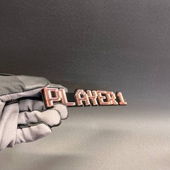 1x PLAYER 1 Custom Text 3D Acrylic Car Emblem Badge Multicolor Fender Decal