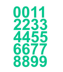 2″ Inch Premium Mailbox Number Vinyl Decal Sticker Sheet (Teal)