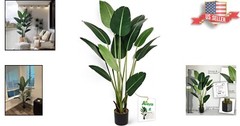 Indoor/Outdoor 6ft Faux Bird of Paradise Plant in Heavy-Duty Decorative Pot