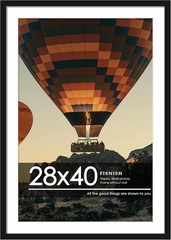 28×40 Picture Frame, Display Pictures 24×36 with Mat or 28 x 40 Without Mat, …