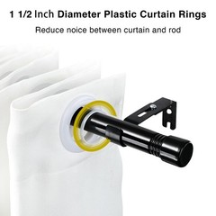 Long Black Curtain Rod for Living Room Windows 28 to 144 inch, 1″ Heavy Duty …