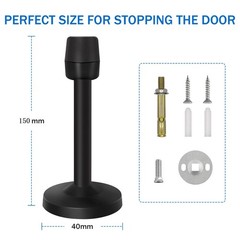 Door Stopper 6 Inch Long Stop Black Wall Mount 6″ x 1 Pack,