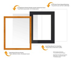 11×22 Frame Honey Pecan With Black Picture Mat For 11×22 Photo – Honey Pecan 13x