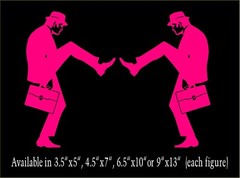 Silly Walks Man Decal Mirrored Image Set Monty Python window funny vinyl sticker
