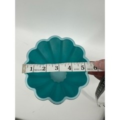 Teleflora Gift Vase Teal Green Ribbed Scalloped Flower Holder Home Decor