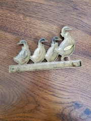 Vintage Upper Deck 1987 Solid Brass Goose Wall Hook Coat Rack Farmhouse Decor