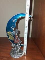 Spoontiques Medium Size Pewter Celestial Blue Crescent Moon Figurine