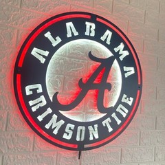 Alabama Crimson Tide LED Neon Lighted Football Team Logo Sign 15 inch