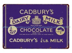 shop wall decor CADBURYS DAIRY MILK CHOCOLATE metal tin sign