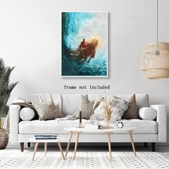 Jesus Christian Canvas Wall Art Hand of God Reaching Into Water 8x12inch Unframe