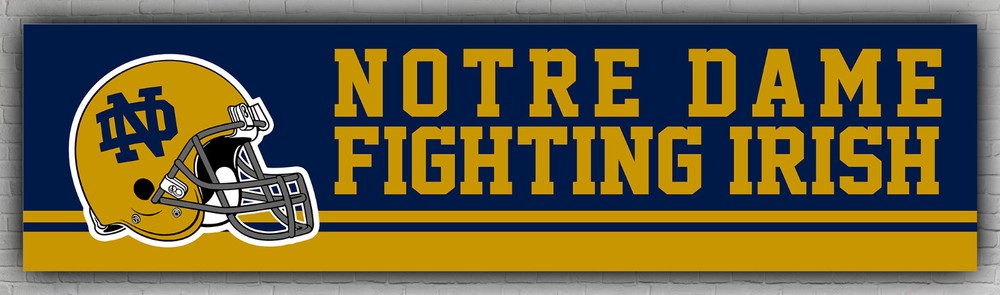 Notre Dame Football Team Memorable Banner 2x8ft 60x240c Fighting Irish Helmet