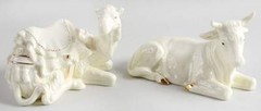Belleek Pottery Classic Nativity Manger Animals Set Of 2 – Boxed 8945284