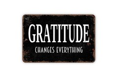 Gratitude Changes Everything Sign | Inspirational Quote Wall Decor