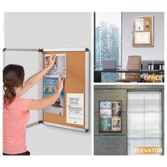 26 In. X 20 In. Outdoor/Indoor Bulletin Board with Tamper-Proof Acrylic Door, Fi