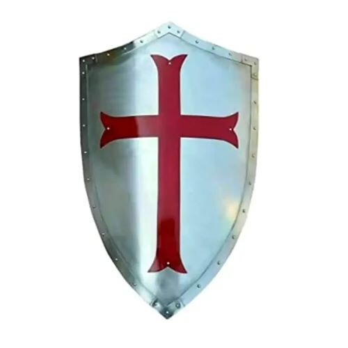 PERSONALIZED SS METAL SHIELD WITH CROSS SYMBOL ROYALTY