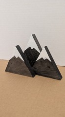 Rustic Wooden Mountain Decor Farmhouse Shelf Sitter Cabin Tabletop Accent