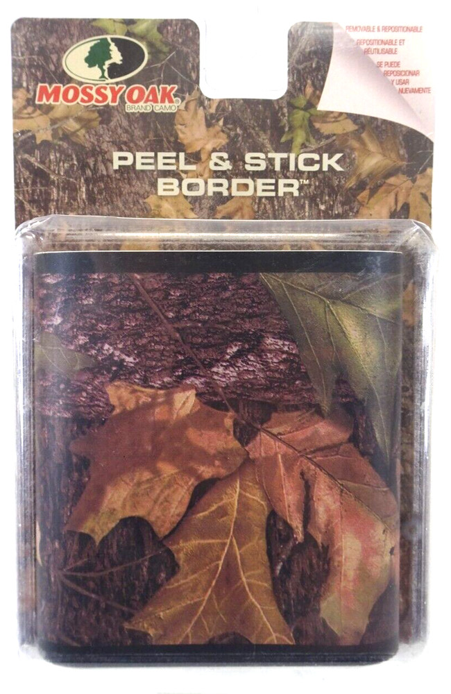 Mossy Oak Leaf Camouflage Wall Border Hunting Camo Cabin Peel & Stick Vinyl NEW