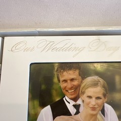 Wedding Photo Frame 3 Sections White Free Standing
