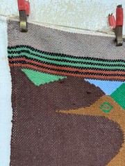 Vintage Gorgeous Hand Woven Peruvian Wool Weaving Tapestry Kilim Rug 144×106 Cm