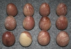 #244-12 TWELVE FRESH SCENTED WOOD CEDAR EGGS 2-1/8 INCHES LONG