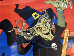 Hallmark 1981 Come on in for a Spell Halloween Grail Poster Door Witch 36”x76”