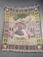 Teddy Bear Tapestry Blanket Woven Sofa Throw Garden Cottagecore Fringed Art