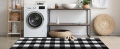 Buffalo Plaid Rugs 2′ x 8′ Black and White Check Rug, Non Slip Indoor/Outdoor