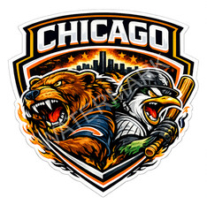 Chicago Sports Mashups Laminated Vinyl Sticker/Decal Bears White Sox 04