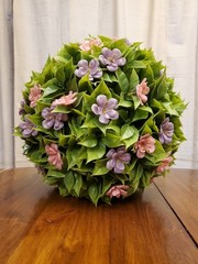 12″ Flower Blossom Indoor Outdoor Garden Sphere Purple & Pink