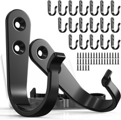 20PCS Heavy Duty Metal Coat Hooks for Wall, Single Prong Hanging Hooks with 40