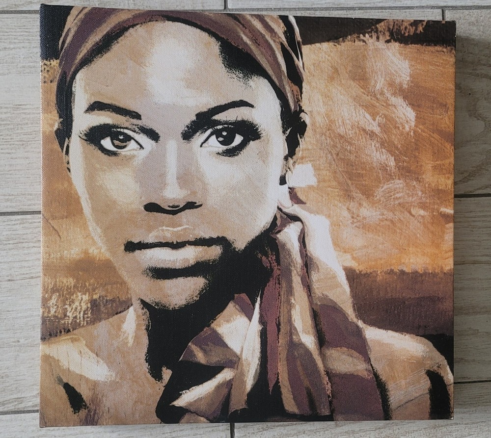 Stretched Canvas Ebony Eyes Wall Art 12″ X 12″ Suitable For Any Room Decor