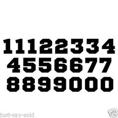 Sport Helmet Number Vinyl Decals Set of 22 Stickers Numbers – Fast Shipping