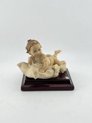 Baby Cherub Figurine Giuseppe Armani Vintage Florence Italy Hand Painted