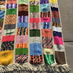 Vintage Handmade Crochet Bumpy Granny Square Multi Color 53 x 82 Afghan – Nice!
