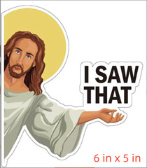 Jesus «I Saw That» 4 Set Of Sticker Decal That Meme Funny Phrase Car Window