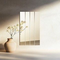 30 Pcs Striped Mirror Stickers, 1.18» x 11.8» Mirror Wall Stickers, Silver