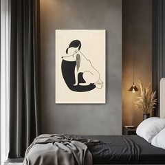 Woman With A Dog by Christina Malman Framed Painting Print Classic Wall Art