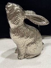 Target Easter Bunny Rabbit Hare Silver Tone Metal Easter Decor Farmhouse Spring