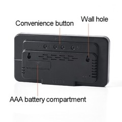 Desktop Electronic Snooze Wall Clock LED Digital USB Large Screen Alarm Clock